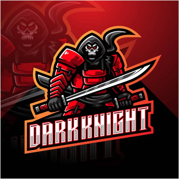 Design Logo Mascotte Esport Dark Knight — Image vectorielle