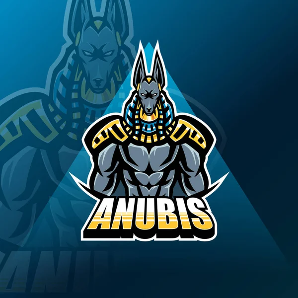 Projekt Logo Maskotki Anubis Esport — Wektor stockowy