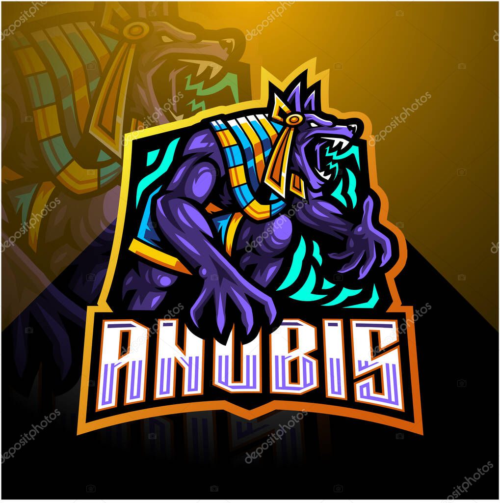 Anubis esport mascot logo design