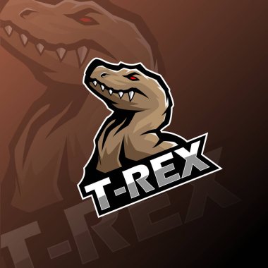 T-rex esport mascot logo design clipart