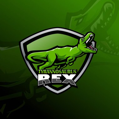 Tyrannosaurus rex esport mascot logo design clipart