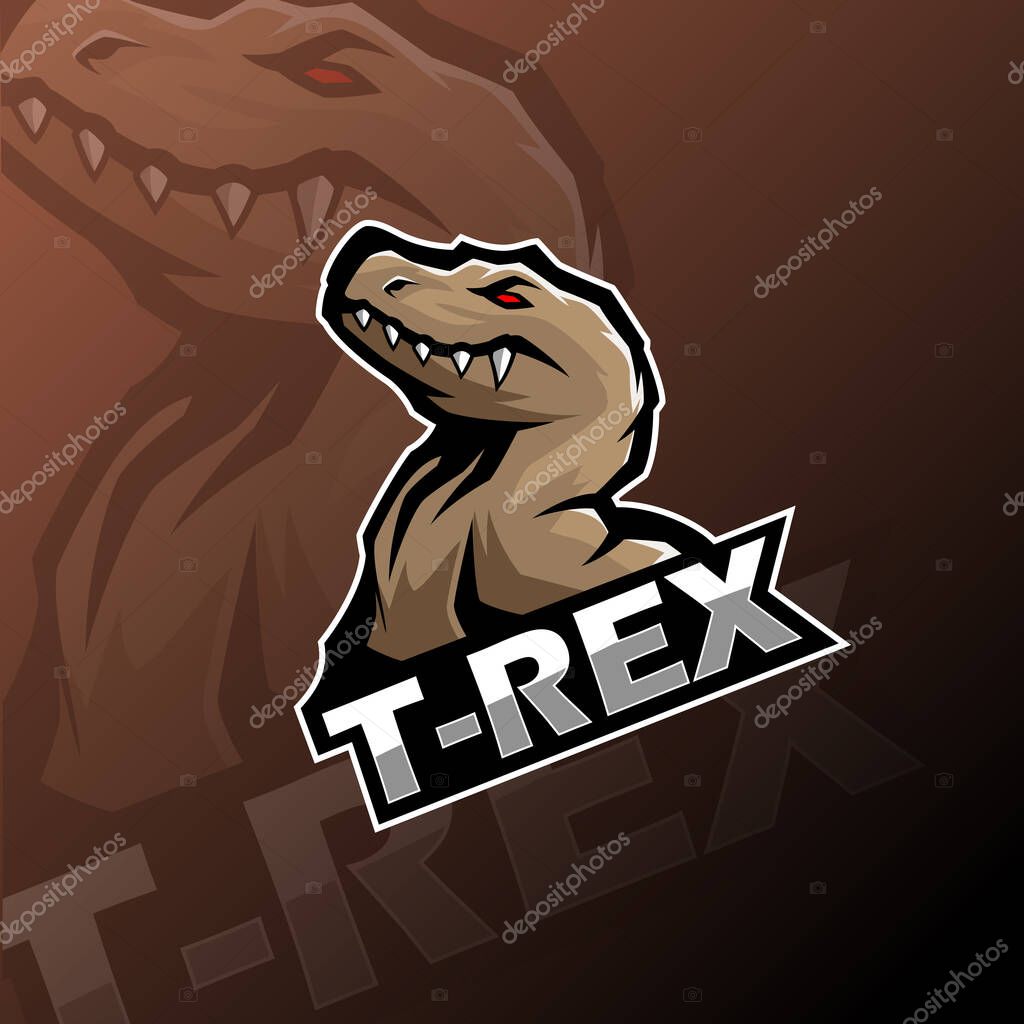 T-rex esport mascot logo design