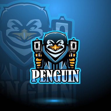 Penguen esport maskotu logosu.