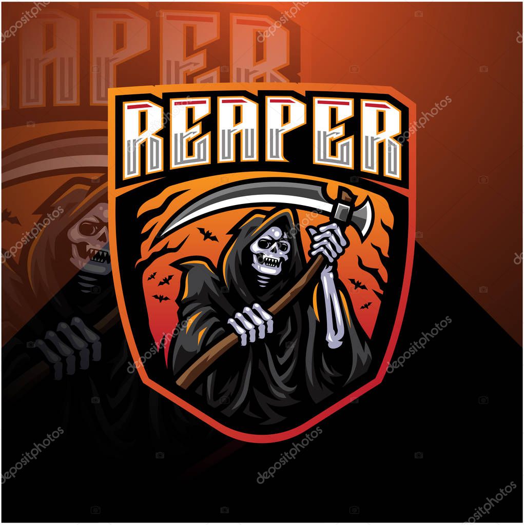 Skull reaper logo mascot design