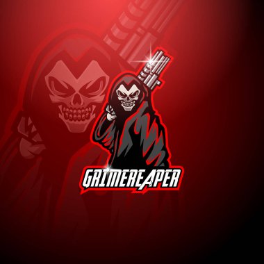Elinde silah olan Azrail Esport maskotu logosu.