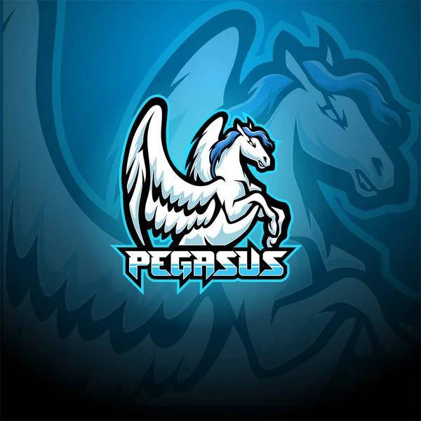 Projekt Logo Maskotki Pegasus Esport — Wektor stockowy