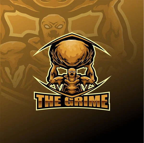 Das Grime Esport Maskottchen Logo — Stockvektor