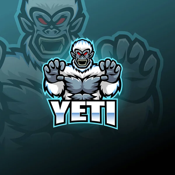 Yeti Esport Projekt Logo Maskotki — Wektor stockowy