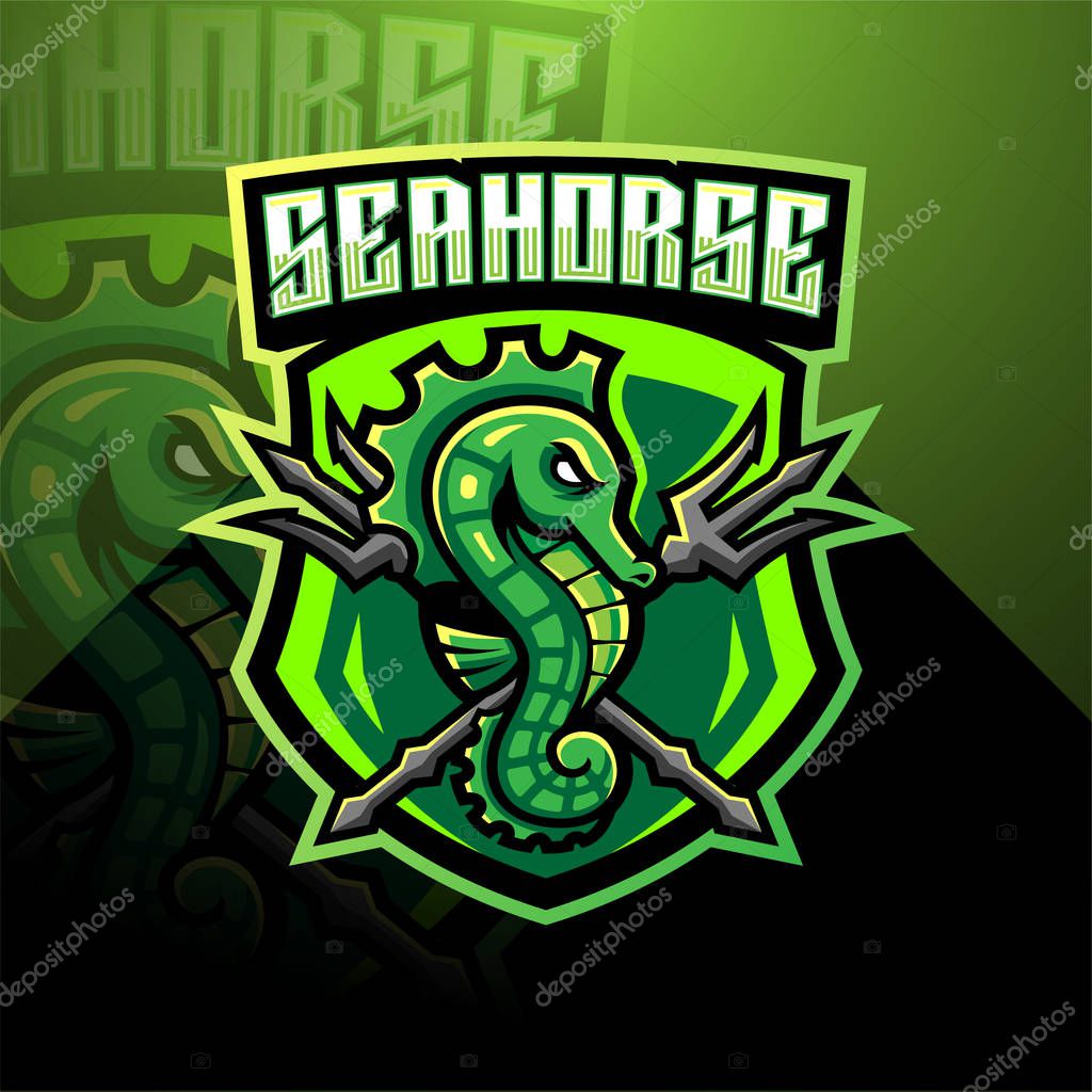 Seahorse esport mascot logo design