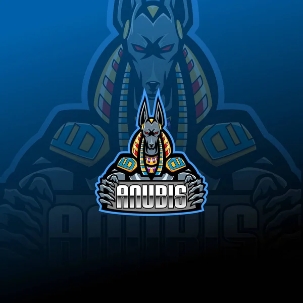 Anubis Esport Mascot Logo Design — Stock Vector