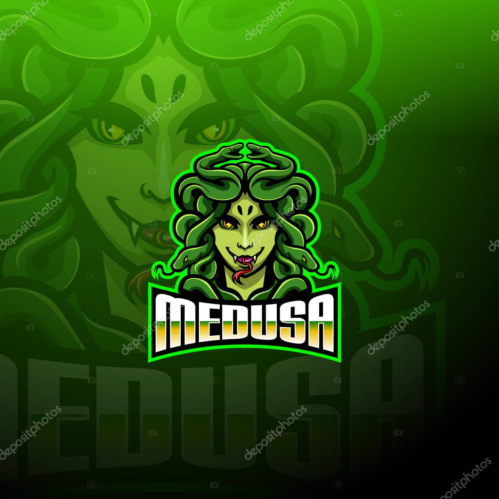 Medusa esport mascot logo design