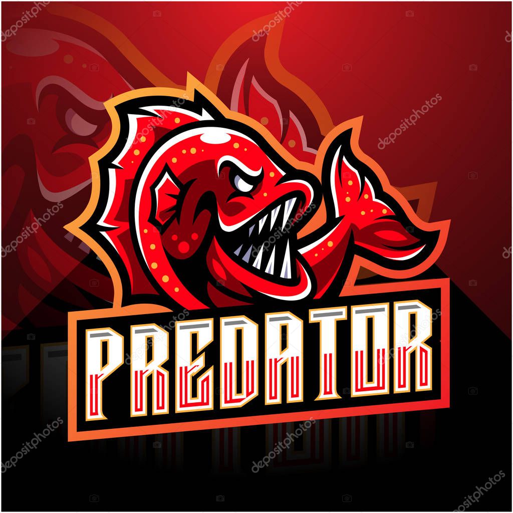 Fish esport mascot logo design