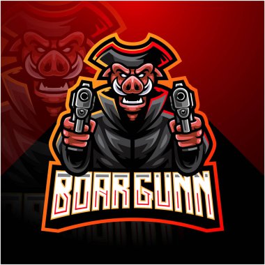 Razorback topçuları esport maskot logosu