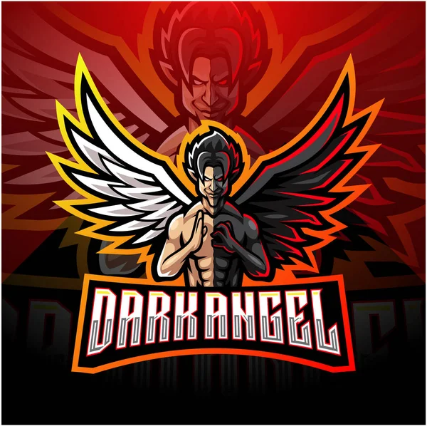 Дизайн Логотипа Dark Angel Esport — стоковый вектор