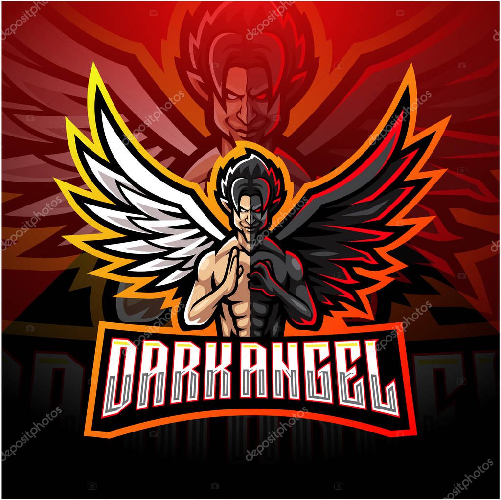 Dark angel esport mascot logo design