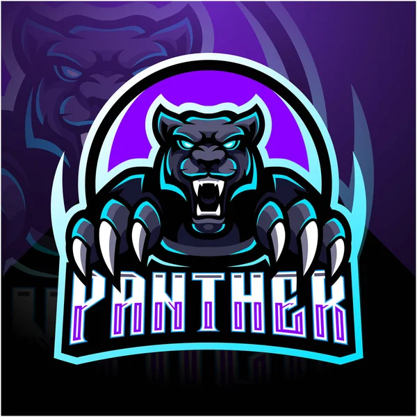 Conception Logo Mascotte Panther Esport — Image vectorielle