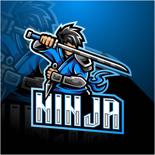 Дизайн логотипа талисмана Ninja esport