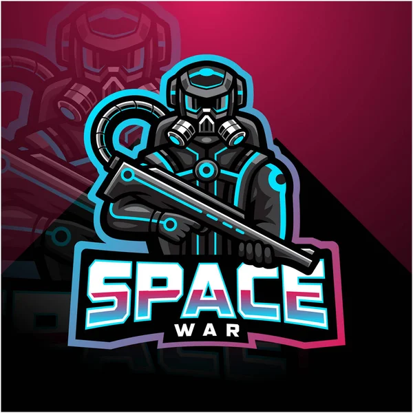 Space War Esport Λογότυπο Μασκότ — Διανυσματικό Αρχείο