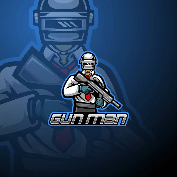Diseño Del Logo Mascota Esport Gunner — Archivo Imágenes Vectoriales
