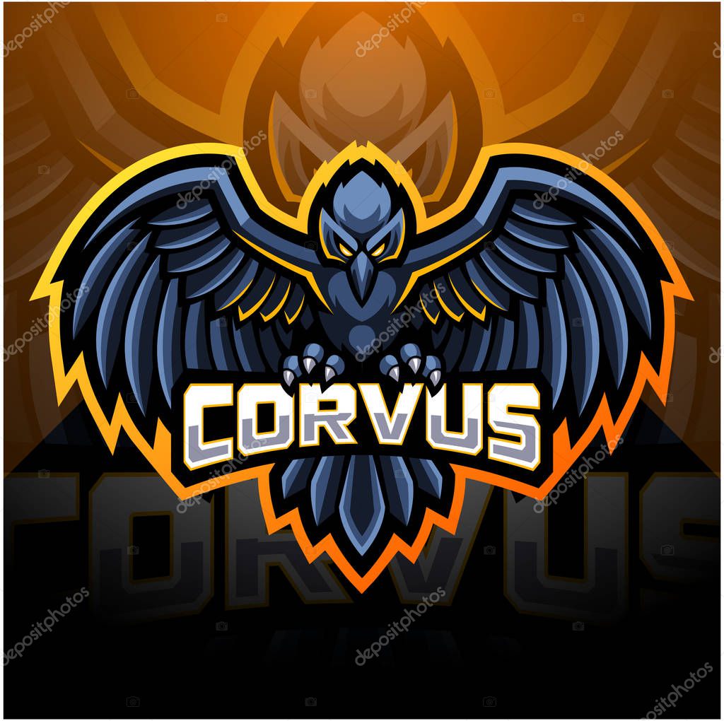 Raven sport mascot logo design