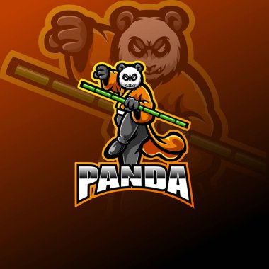 Panda esport maskot logosu tasarımı