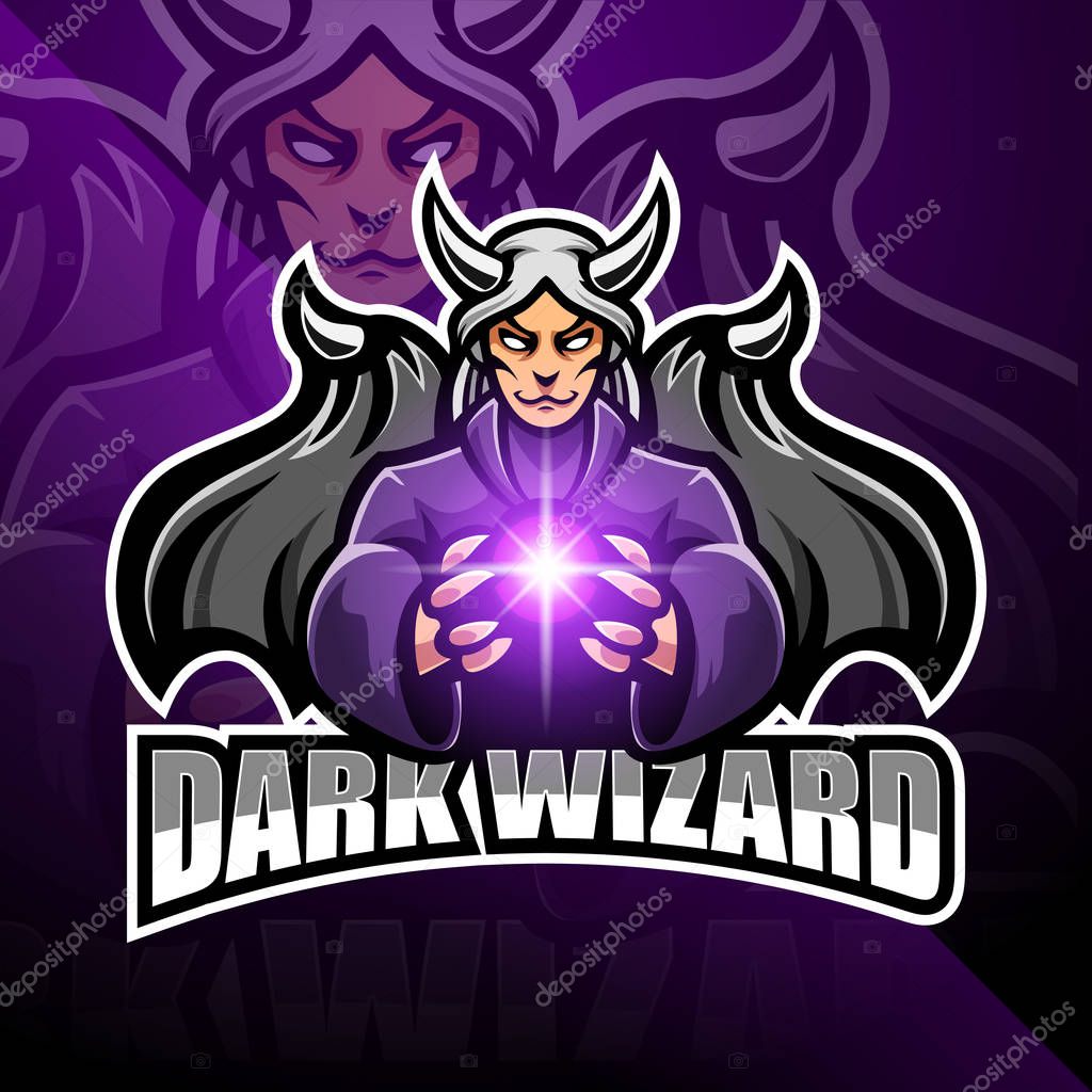 Dark wizard esport mascot logo design