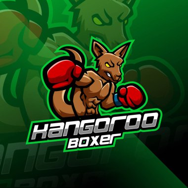 Kangoroo boks esport maskot logosu tasarımı