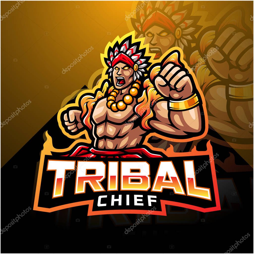 Tribal chief esport mascot logo