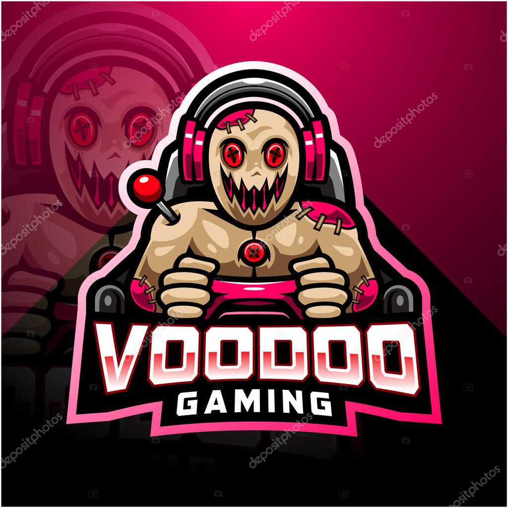 Voodoo gaming esport mascot logo