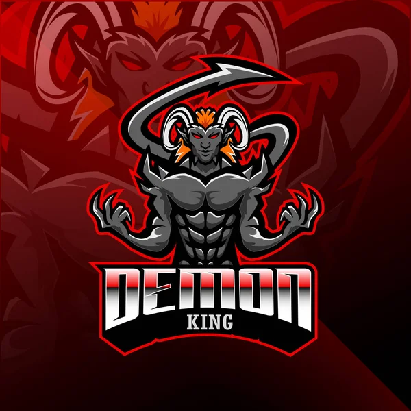 Demon Βασιλιάς Esport Λογότυπο Μασκότ — Διανυσματικό Αρχείο