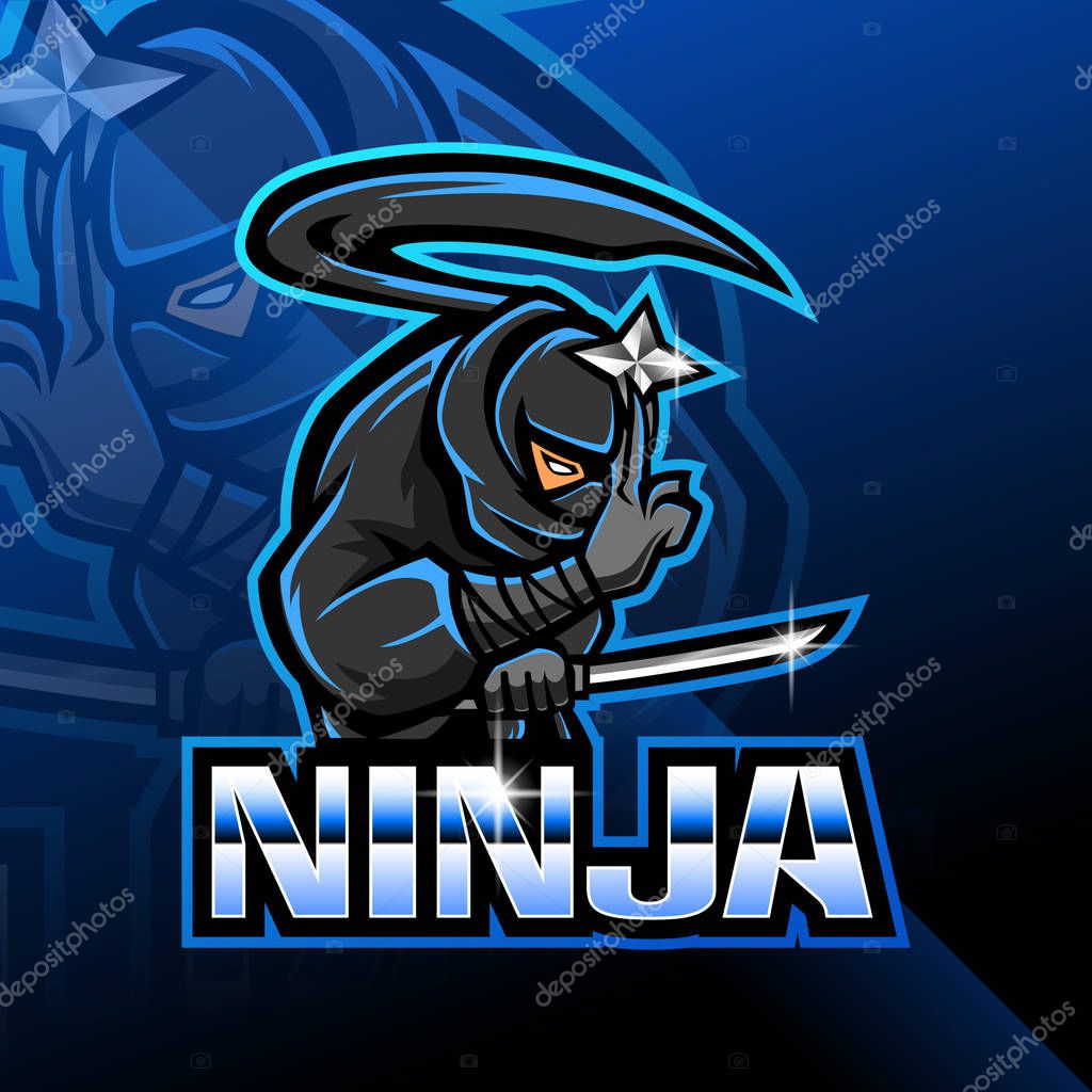 Ninja esport mascot logo design