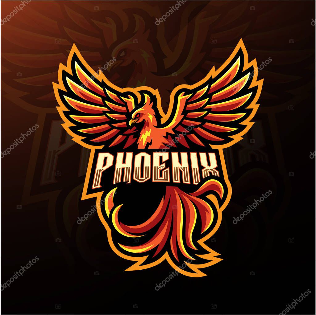 Phoenix esport mascot logo design