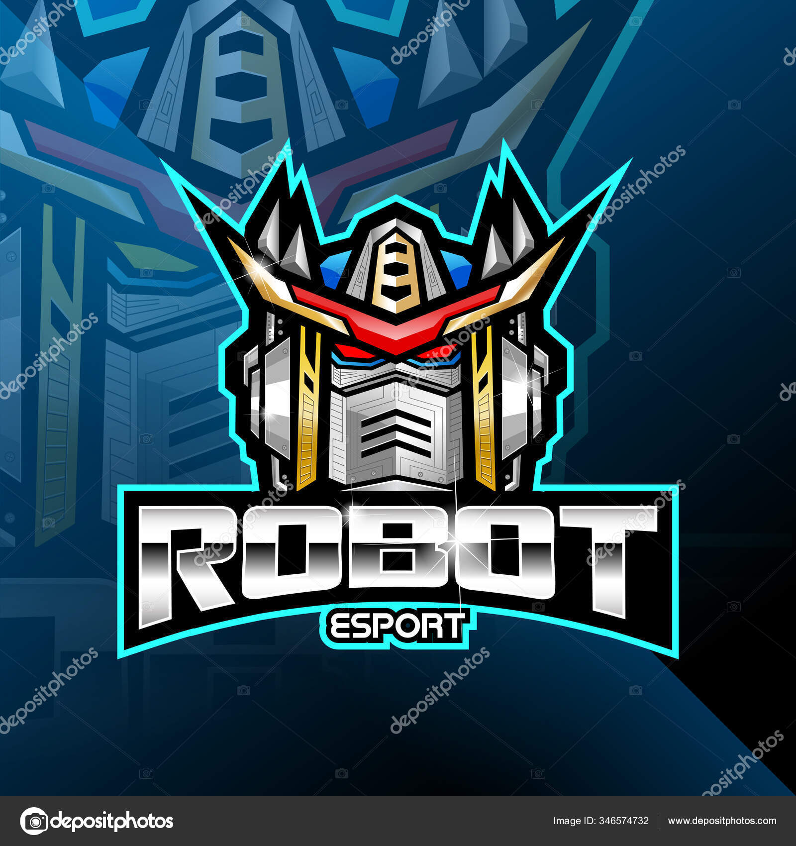 Robot Head Esport Mascot Logo Vector Image By C Visink Vector Stock 346574732 https depositphotos com 346574732 stock illustration robot head esport mascot logo html