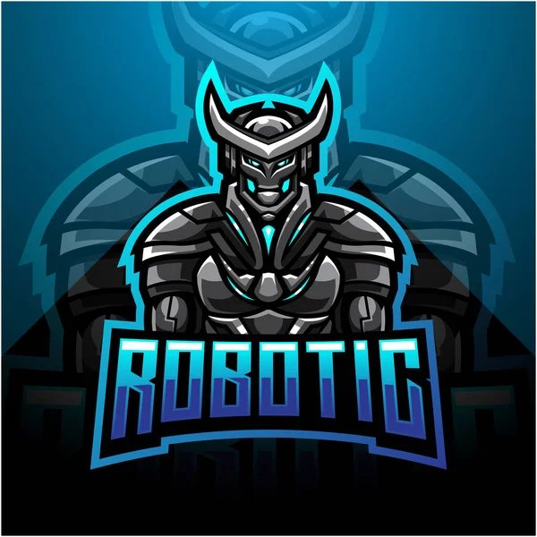 Conception Robotique Logo Mascotte Esport — Image vectorielle