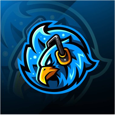 Kulaklıklı Phoenix baş esport logosu