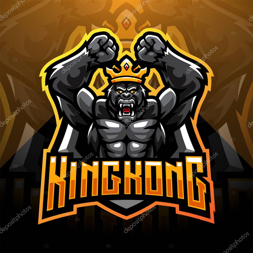 Kingkong esport mascot logo design