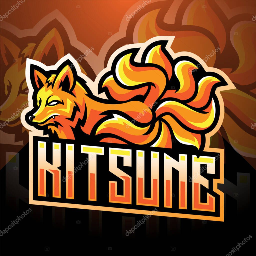 Kitsune esport mascot logo design