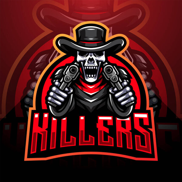 Skull gunners esport mascot logo