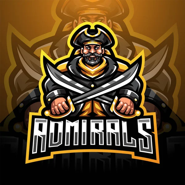 Diseño Del Logo Mascota Del Esport Admirals — Archivo Imágenes Vectoriales