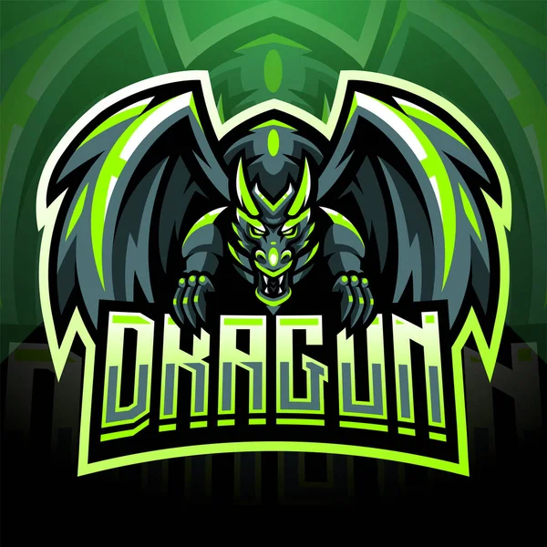Conception Logo Mascotte Dragon King — Image vectorielle