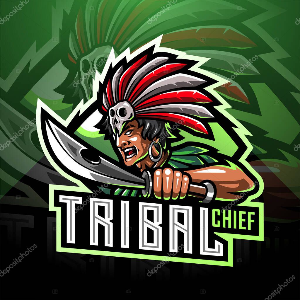 Tribal chief esport mascot logo