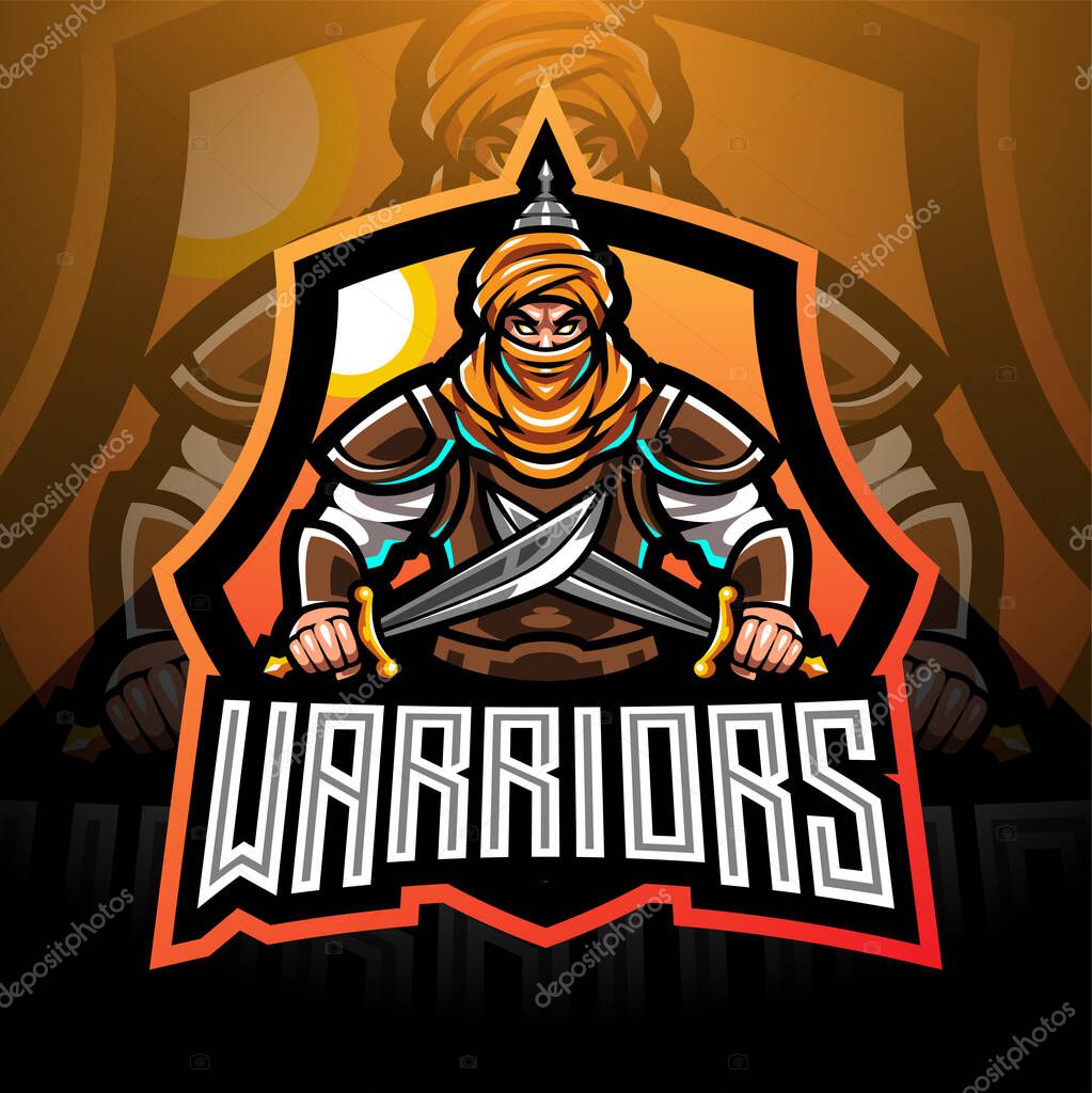 Warriors esport mascot logo design