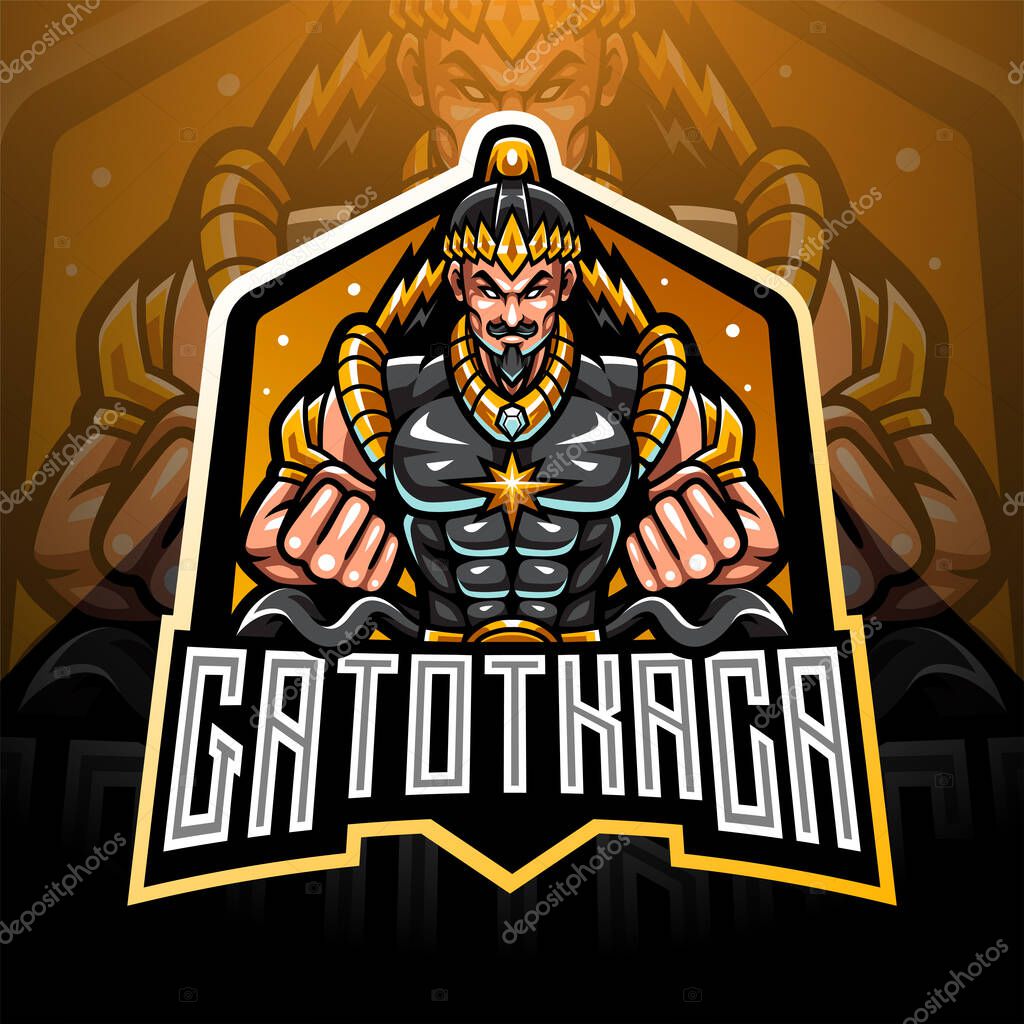 Gatotkaca esport mascot logo design