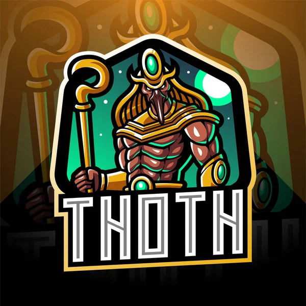 Diseño Del Logo Mascota Thoth Esport — Archivo Imágenes Vectoriales