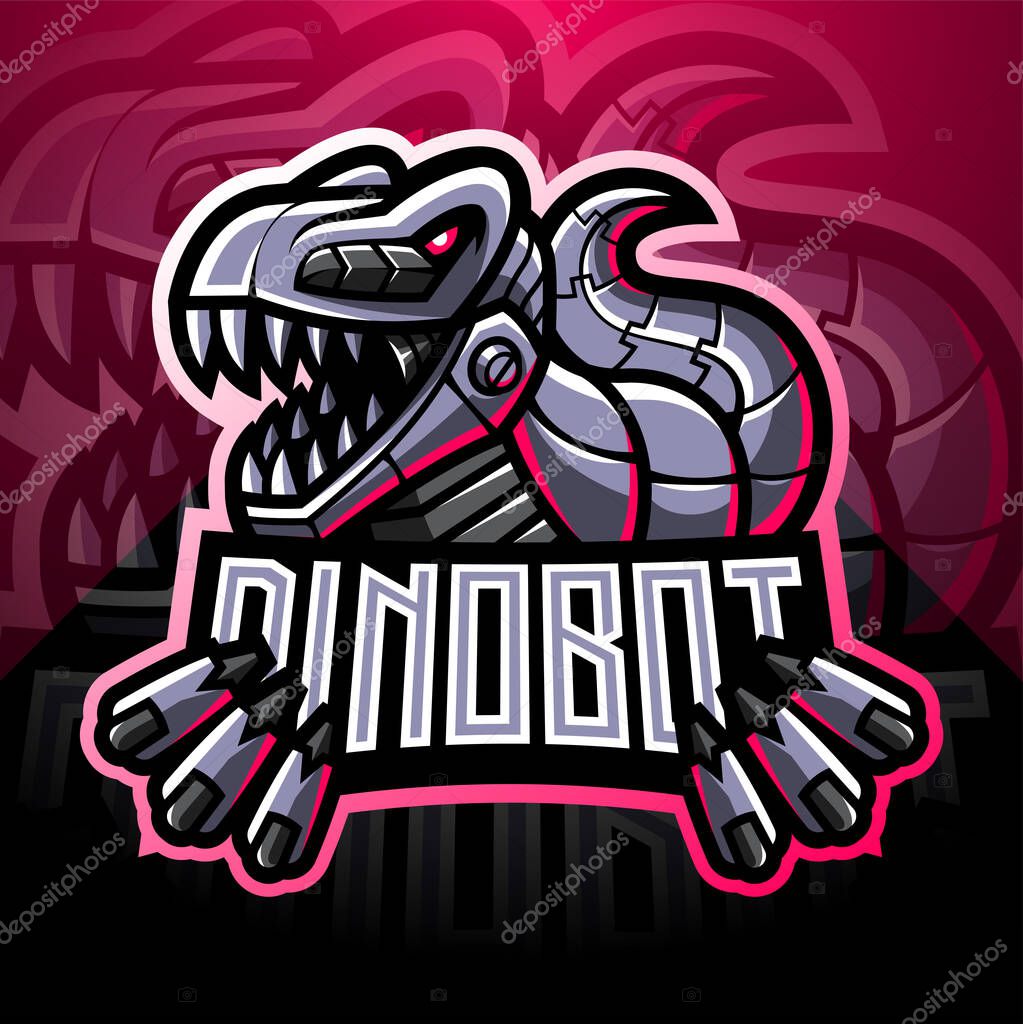 Dinosaur robot esport mascot logo design