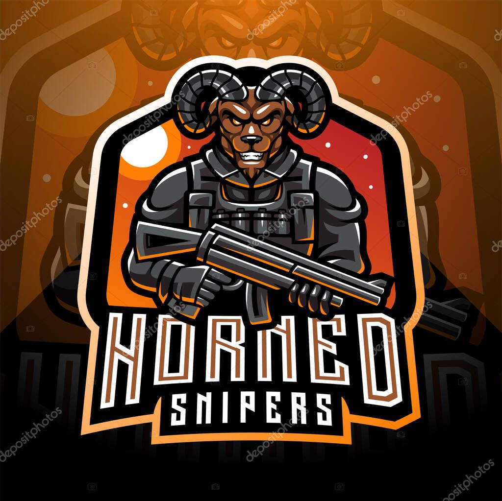 Goat gunners esport mascot logo design