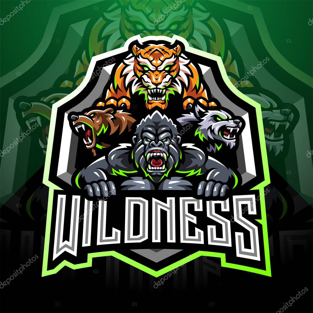 Wild animal esport mascot logo