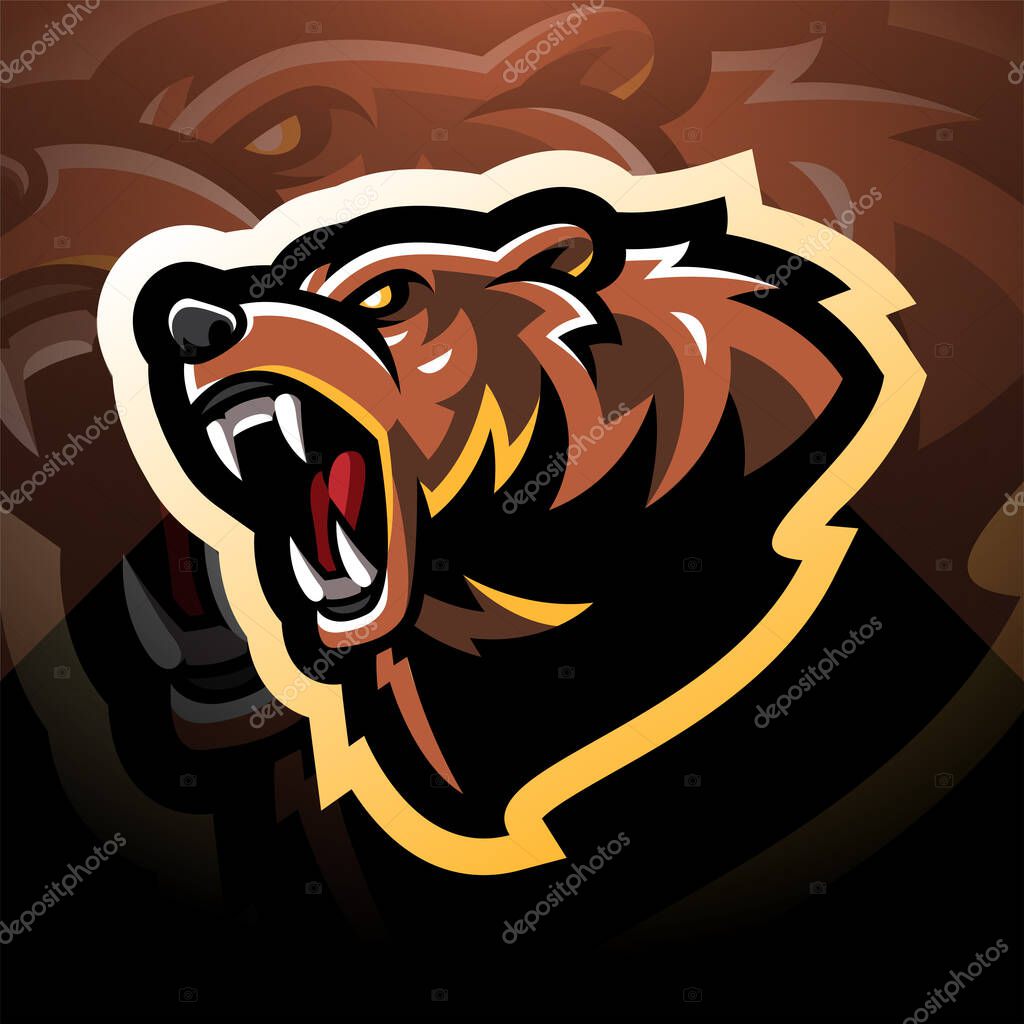 Bear head mascot logo design