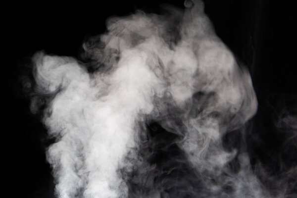 white smoke on a black background