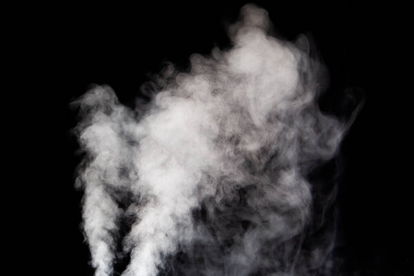 white smoke on a black background